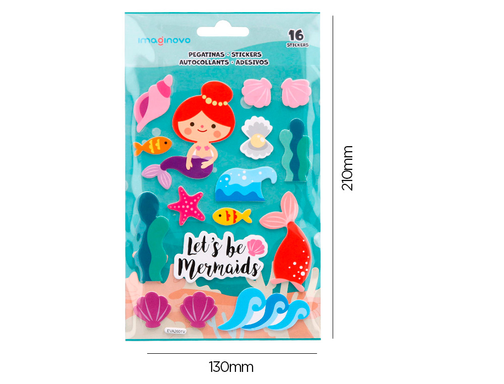 AUTOCOLANTES IMAGINOVO SEREIAS MAGIC DREAMS COM RELEVO 210X130 MM EM BLISTER