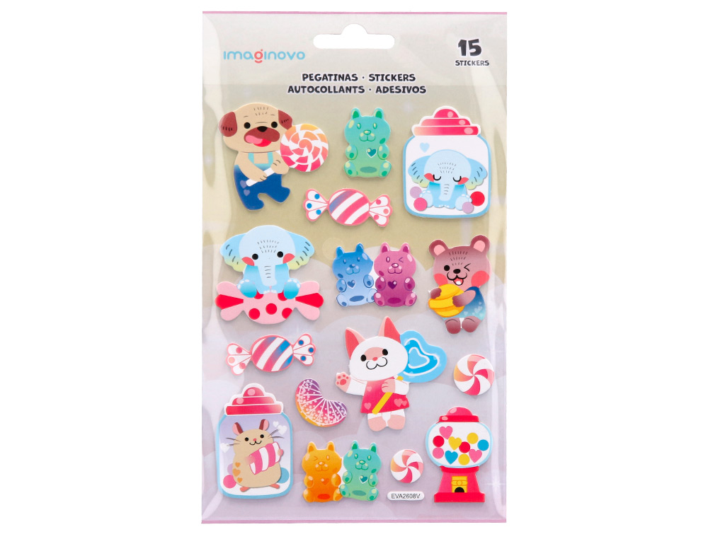 AUTOCOLANTES IMAGINOVO DOCES MAGIC DREAMS COM RELEVO 210X130 MM EM BLISTER