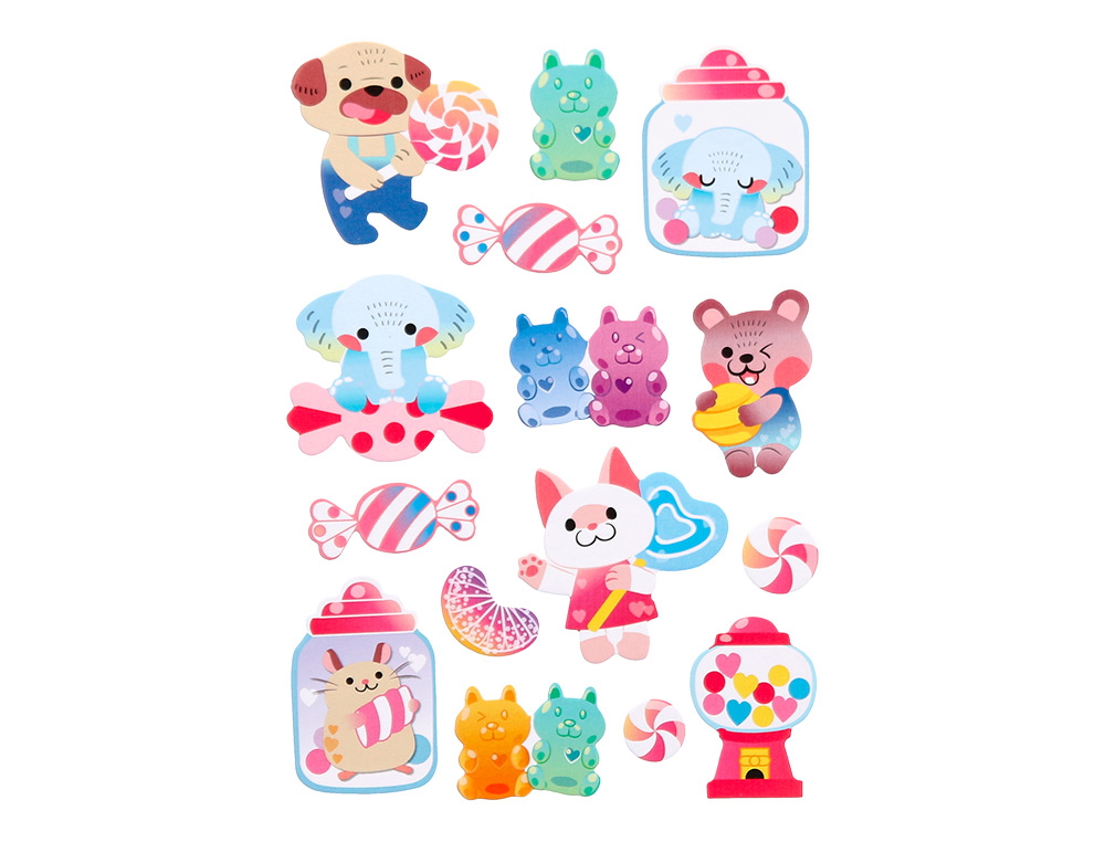 AUTOCOLANTES IMAGINOVO DOCES MAGIC DREAMS COM RELEVO 210X130 MM EM BLISTER