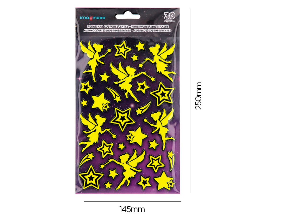 AUTOCOLANTES IMAGINOVO LUMINOSOS FADAS COM RELEVO 190X105 MM EM BLISTER