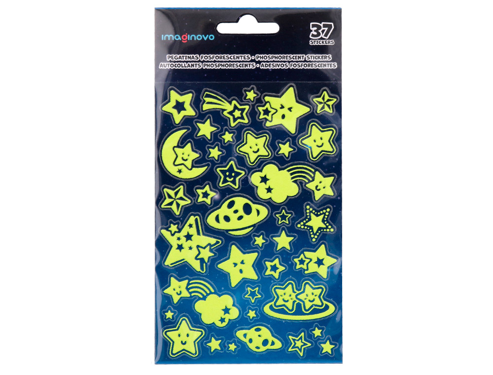 AUTOCOLANTES IMAGINOVO LUMINOSOS ESTRELAS COM RELEVO 190X105 MM EM BLISTER