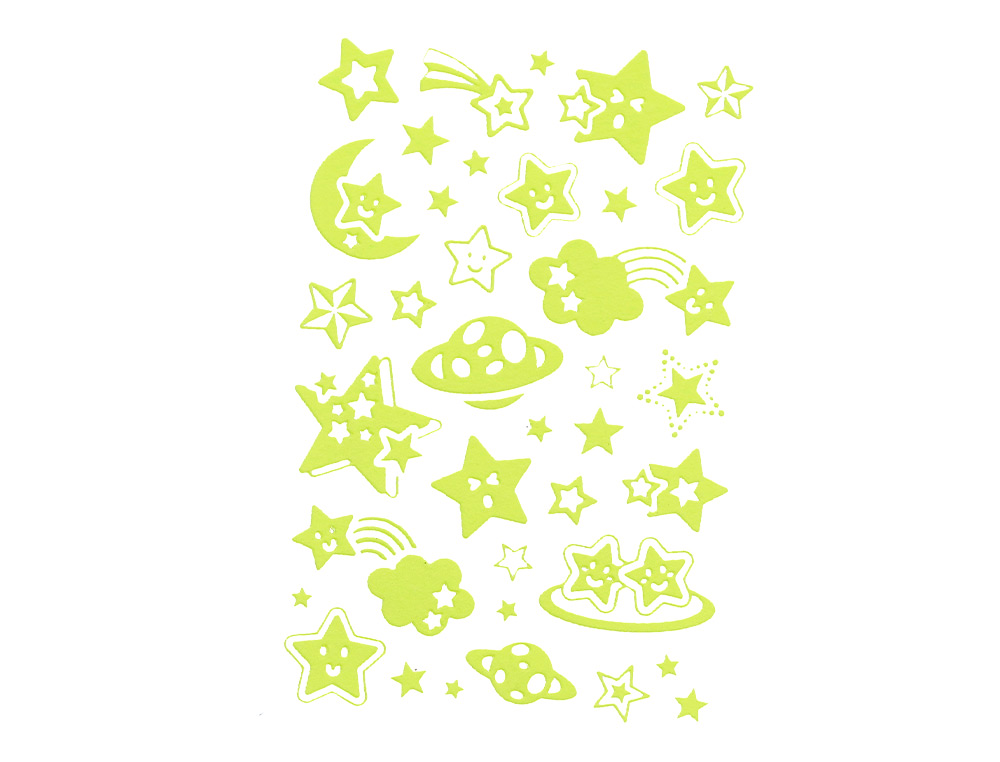 AUTOCOLANTES IMAGINOVO LUMINOSOS ESTRELAS COM RELEVO 190X105 MM EM BLISTER