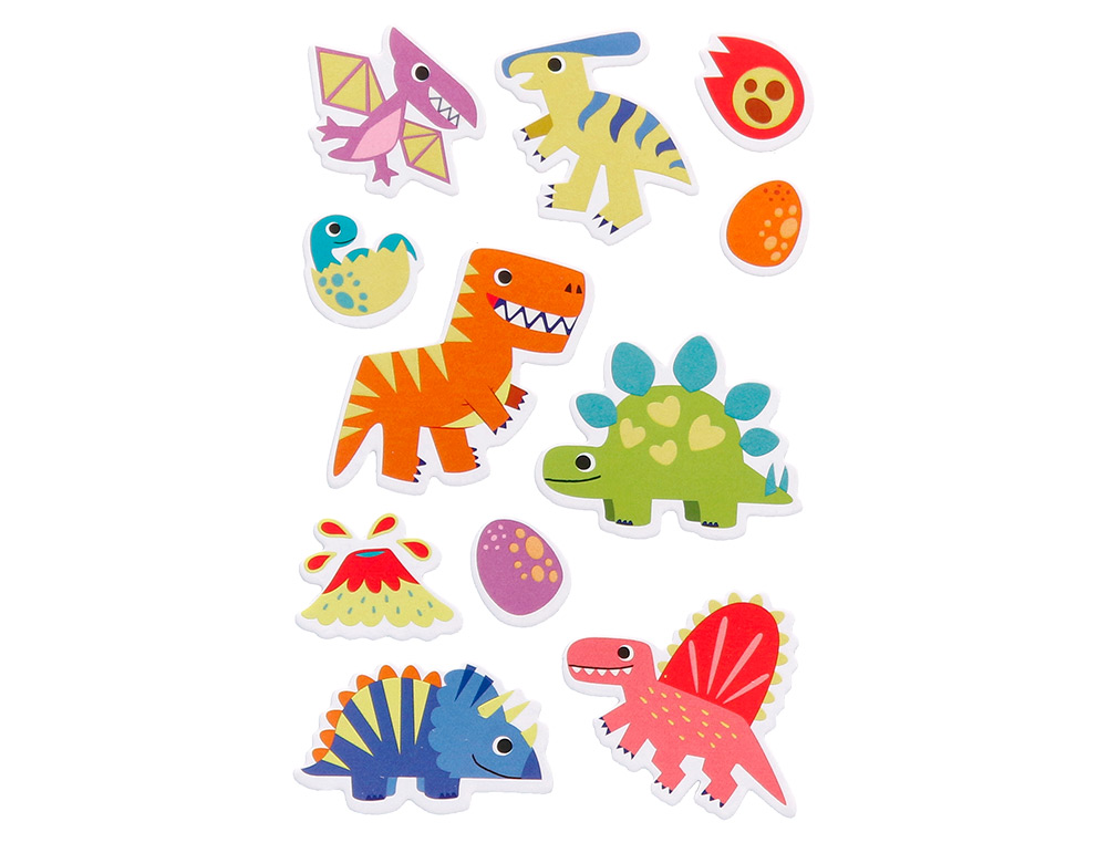 AUTOCOLANTES IMAGINOVO LUMINOSOS DINOSSAUROS 190X105 MM EM BLISTER
