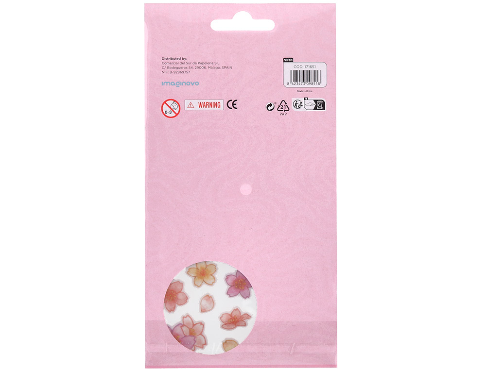 AUTOCOLANTES IMAGINOVO FLORES ROSAS DE PAPEL 190X104 MM EM BLISTER