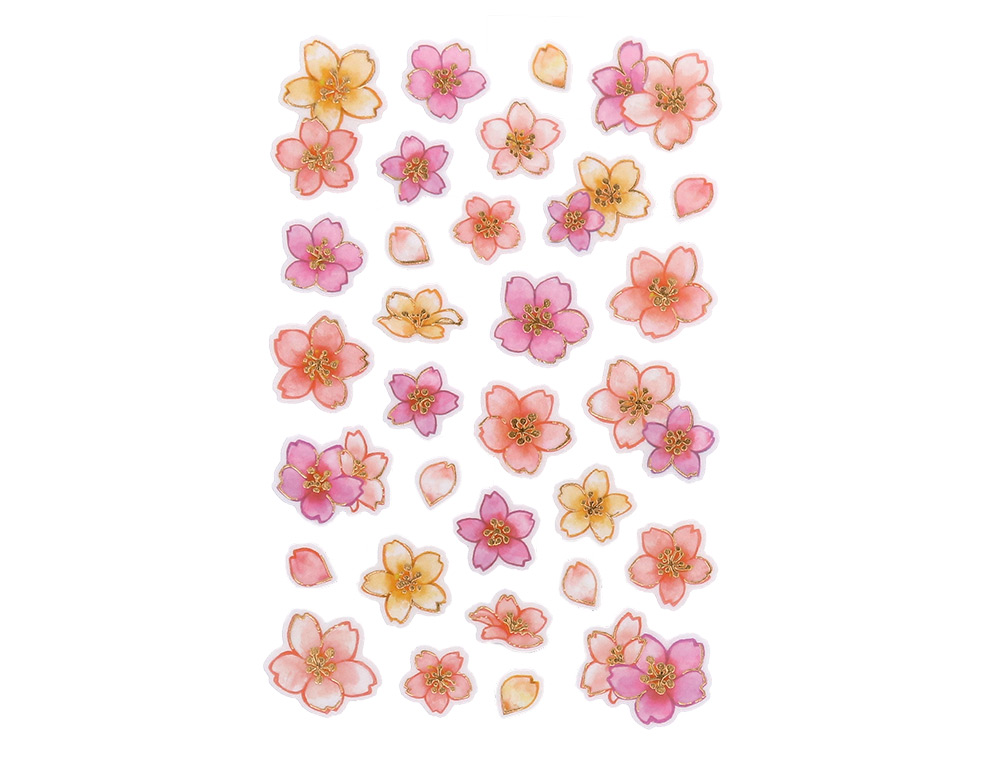 AUTOCOLANTES IMAGINOVO FLORES ROSAS DE PAPEL 190X104 MM EM BLISTER