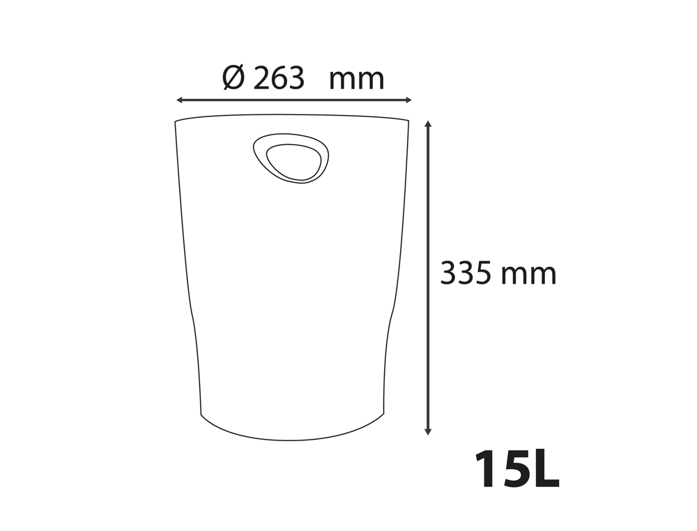 CESTO DE PAPEIS PLASTICO EXACOMPTA ECOBIN SKANDI RECICLADA 15 L CORES SORTIDAS 335X263 MM