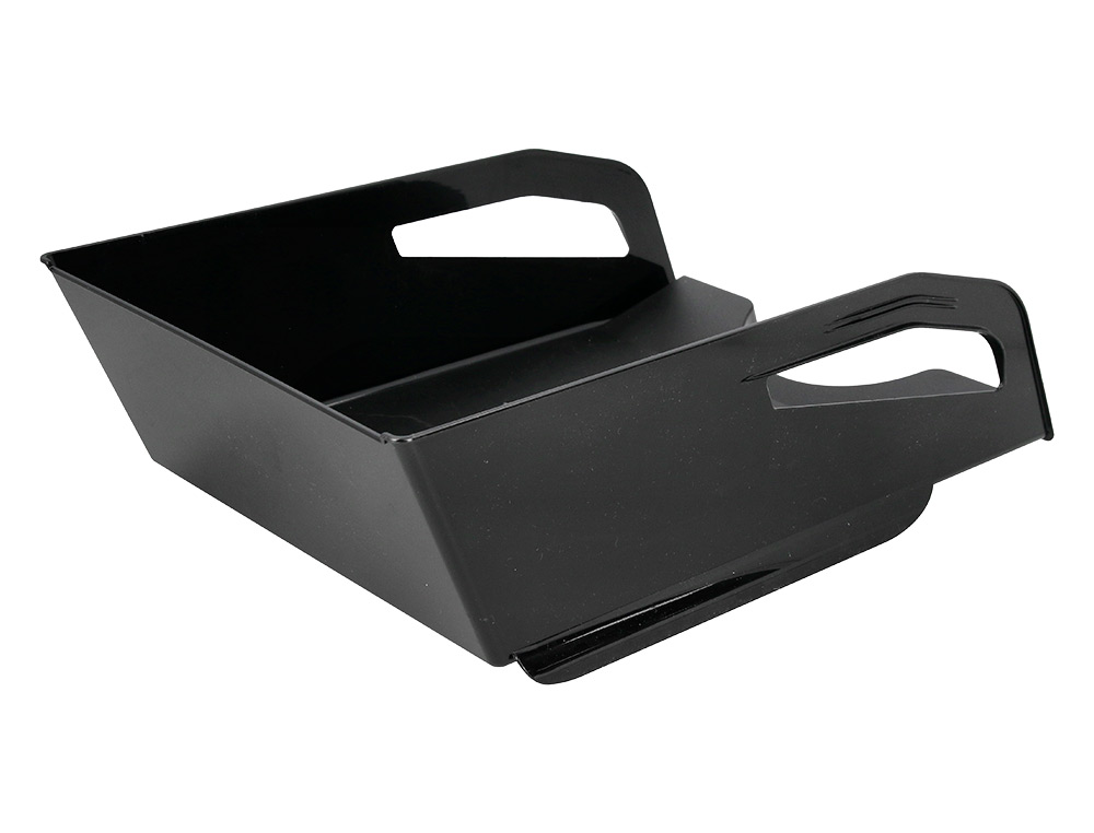 BANDEJA DE SECRETARIA PLASTICO Q-CONNECT GRANDE CAPACIDADE COM ASA PRETO OPACO 386X270X115MM