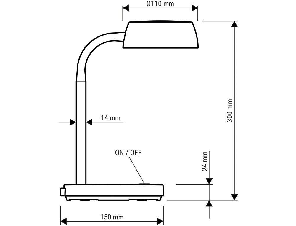 CANDEEIRO DE ESCRITORIO MAUL LED ABBY COR PRETO 155X320X155 MM