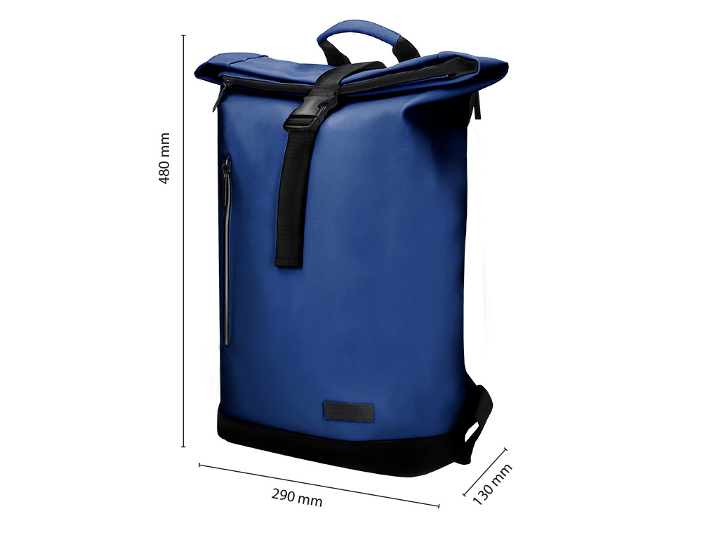 MOCHILA ANTARTIK WATERPROOF ENROLAVEL DESIGN CASUAL COR AZUL MARINHO 480X130X280 MM