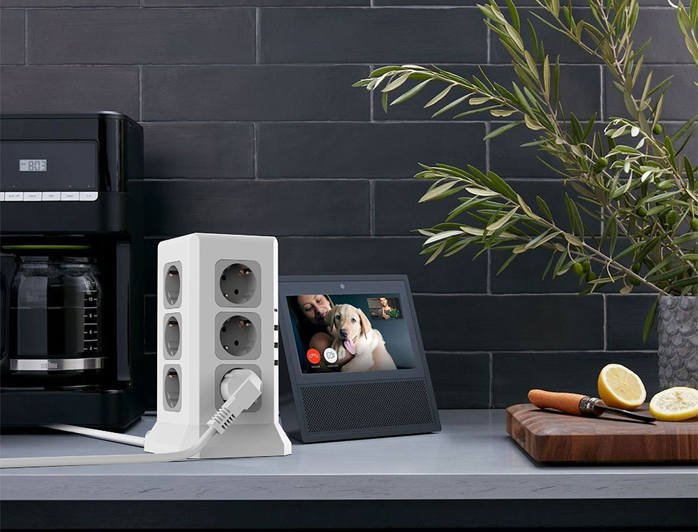 EXTENSAO Q-CONNECT MULTIPLA 16 EM 1 CABO 2 MT 12 TOMADAS DE CORRENTE+3 USB+1 USB TIPO C 120X120X210MM