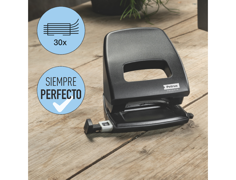 FURADOR PETRUS 85 RECYCLE PRETO CAPACIDADE 25 FOLHAS
