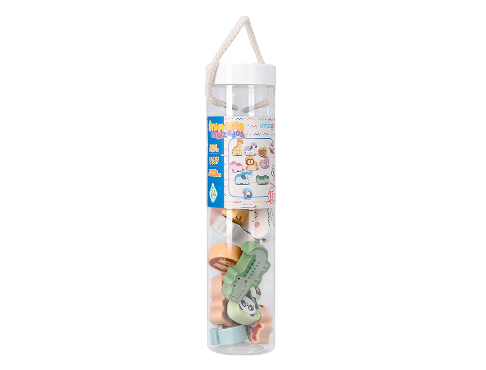 JOGO INFANTIL IMAGINOVO MADEIRA CONTAS ANIMAIS +24 MESES 13 PECAS 27X6,5X6,5CM