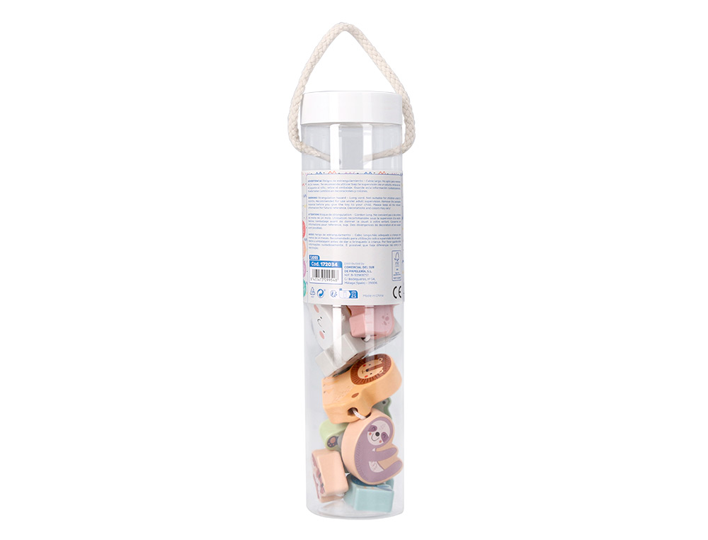 JOGO INFANTIL IMAGINOVO MADEIRA CONTAS ANIMAIS +24 MESES 13 PECAS 27X6,5X6,5CM