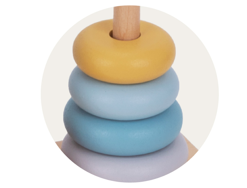 JOGO INFANTIL IMAGINOVO MADEIRA TORRE DE FORMAS EMPILHAVEIS +18 MESES 17 PECAS 28X20X9CM