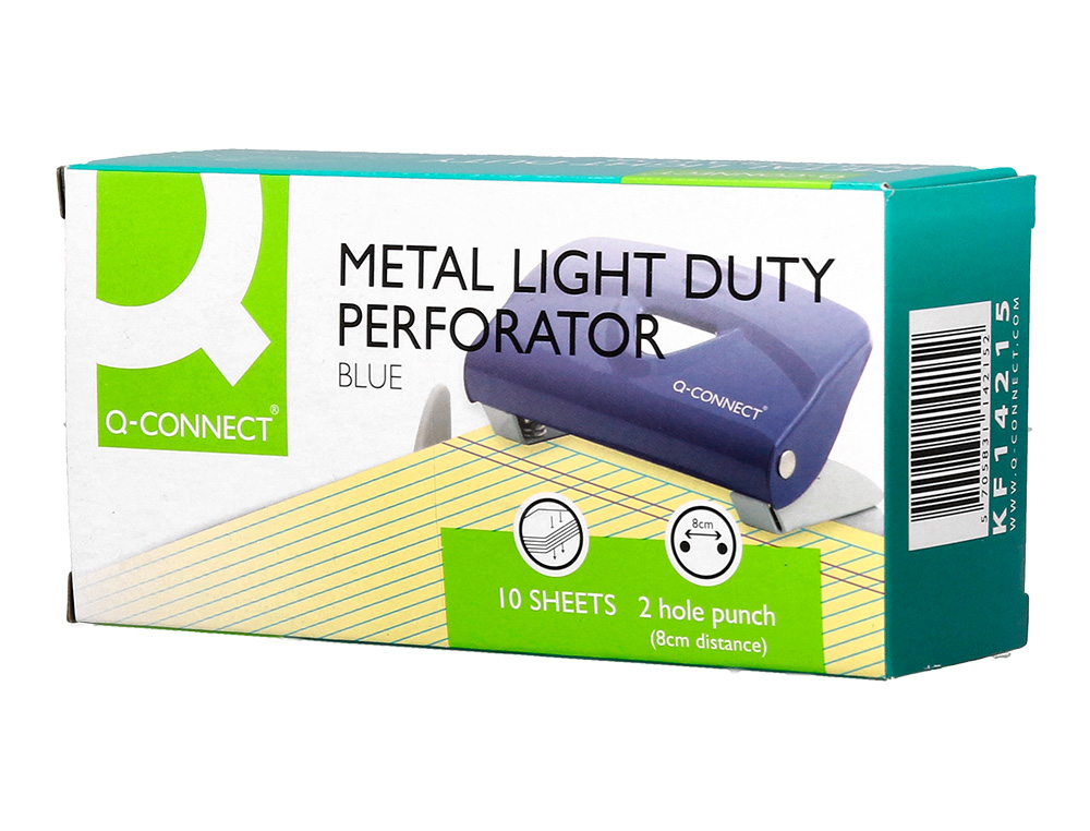 FURADOR Q-CONNECT KF14215 AZUL ABERTURA 1 MM CAPACIDADE 10 FOLHAS