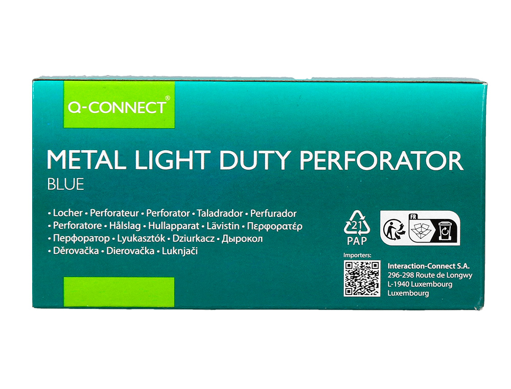 FURADOR Q-CONNECT KF14215 AZUL ABERTURA 1 MM CAPACIDADE 10 FOLHAS