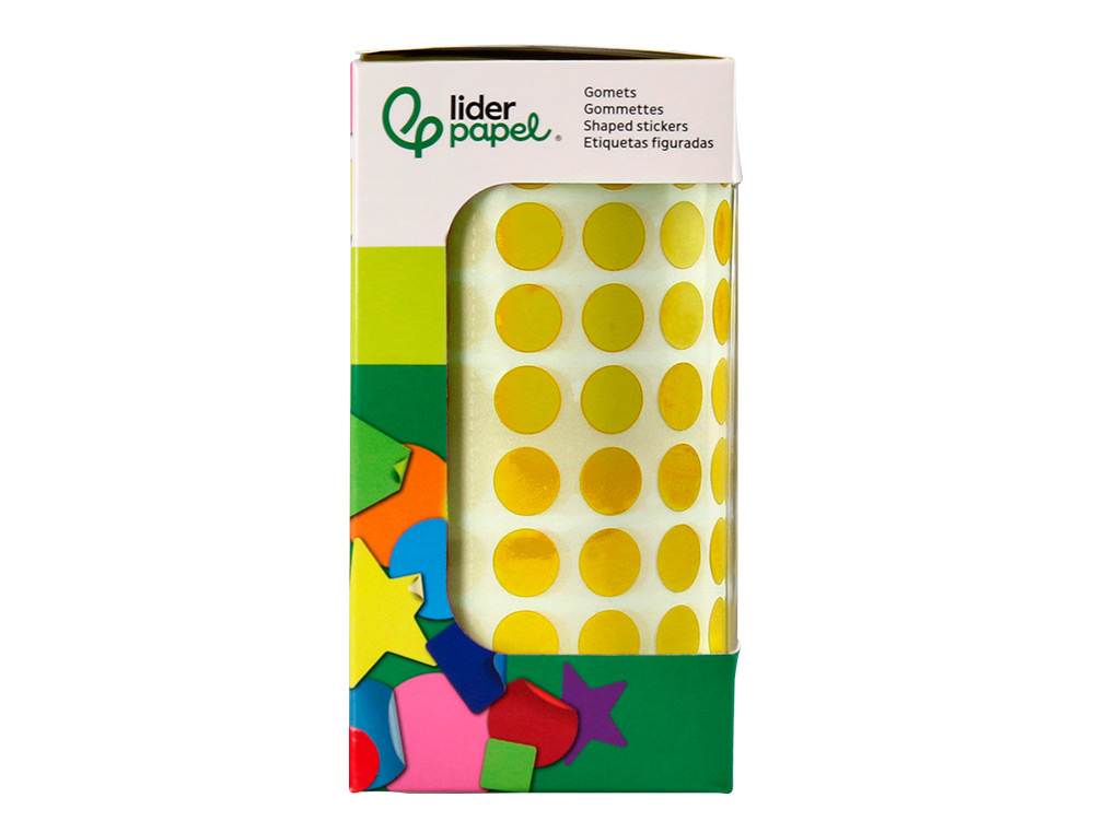 ETIQUETAS ESCOLAR LIDERPAPEL AUTOADESIVAS CIRCULOS 10,5 MM AMARELO ROLO DE 6000 UNIDADES EM CAIXA DE CARTAO