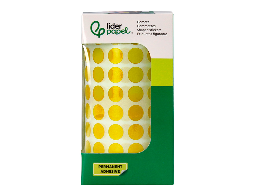 ETIQUETAS ESCOLAR LIDERPAPEL AUTOADESIVAS CIRCULOS 10,5 MM AMARELO ROLO DE 6000 UNIDADES EM CAIXA DE CARTAO