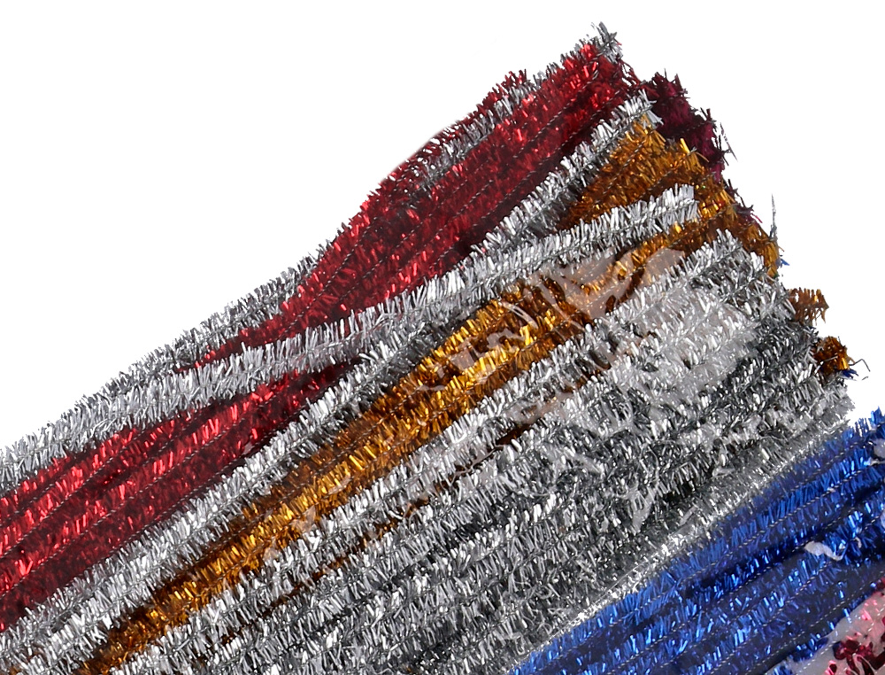 TIRAS DE CHENILLE LIDERPAPEL 30 CM CORES BRILHANTES SORTIDAS BOLSA DE 100 UNIDADES