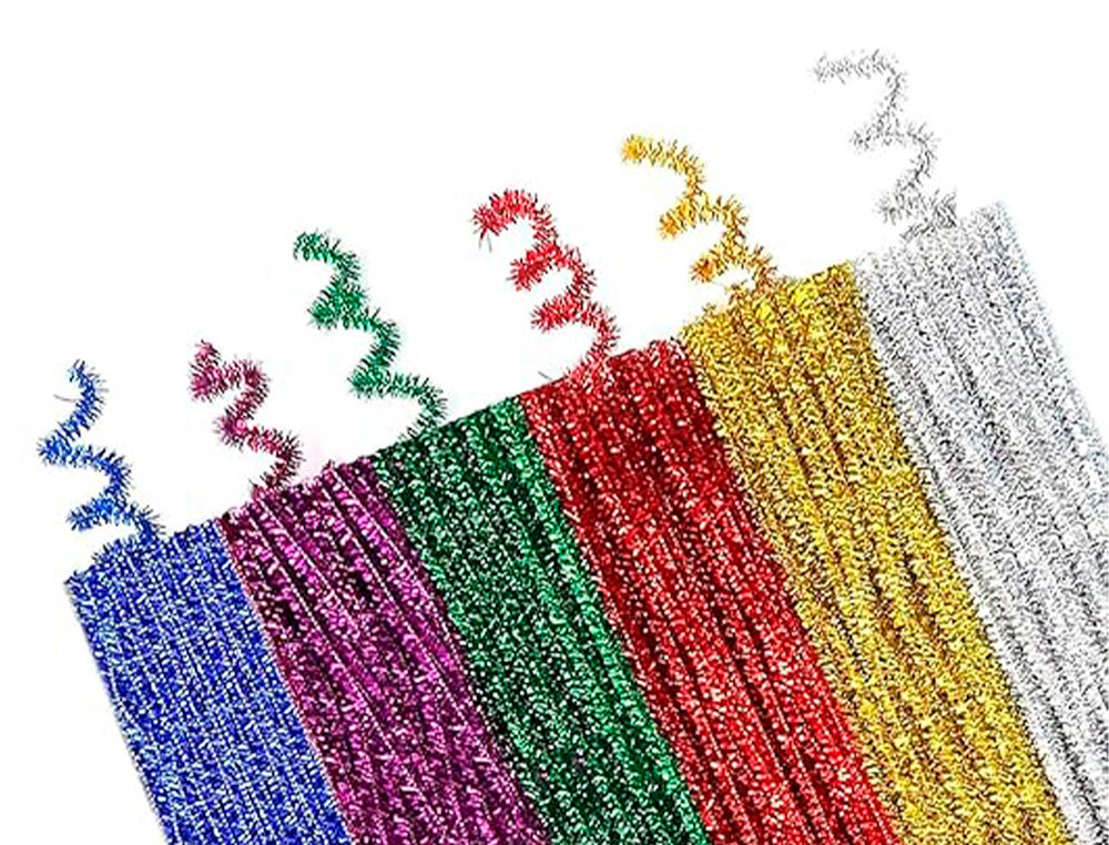TIRAS DE CHENILLE LIDERPAPEL 30 CM CORES BRILHANTES SORTIDAS BOLSA DE 100 UNIDADES