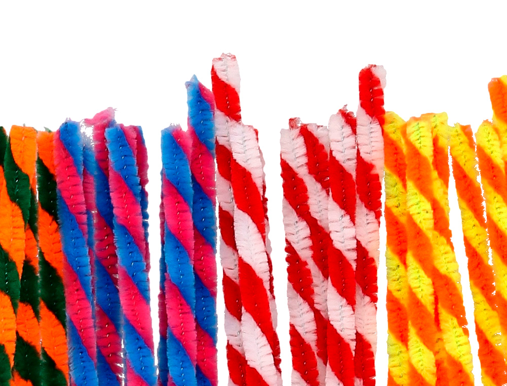 TIRAS DE CHENILLE LIDERPAPEL 30 CM DUAS CORES MATE SORTIDAS BOLSA DE 30 UNIDADES