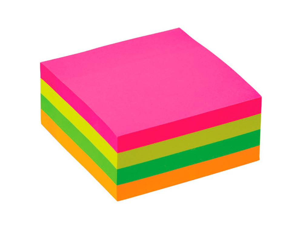 BLOCO DE NOTAS ADESIVAS Q-CONNECT 76X76 MM FSC FLUORESCENTE COM 400 FOLHAS