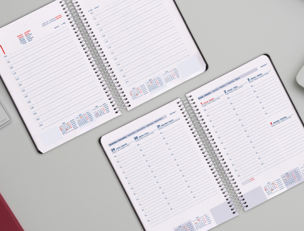AGENDA ESPIRAL LIDERPAPEL CLASSIC A5 2026 DIA PAGINA PRETO PAPEL 70 GR FSC