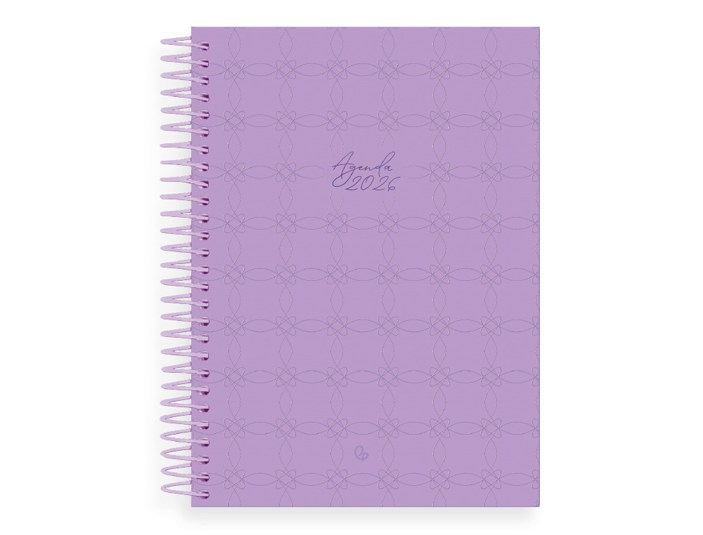AGENDA ESPIRAL LIDERPAPEL PERISSA A5 2026 DIA PAGINA ROXO PAPEL 80 GR FSC
