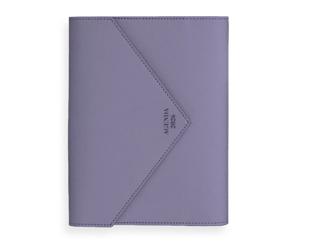 AGENDA ENCADERNADA LIDERPAPEL PSARA A5 2026 DIA PAGINA ROXO PAPEL 70 GR FSC