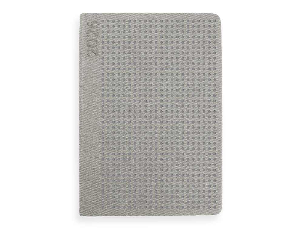 AGENDA ENCADERNADA LIDERPAPEL ANAFI A5 2026 DIA PAGINA CINZA PAPEL 70 GR FSC