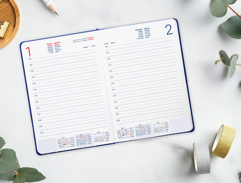 AGENDA ENCADERNADA LIDERPAPEL ANAFI A5 2026 DIA PAGINA CINZA PAPEL 70 GR FSC