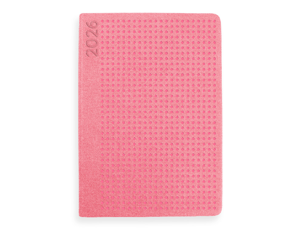 AGENDA ENCADERNADA LIDERPAPEL ANAFI A5 2026 DIA PAGINA ROSA PAPEL 70 GR FSC