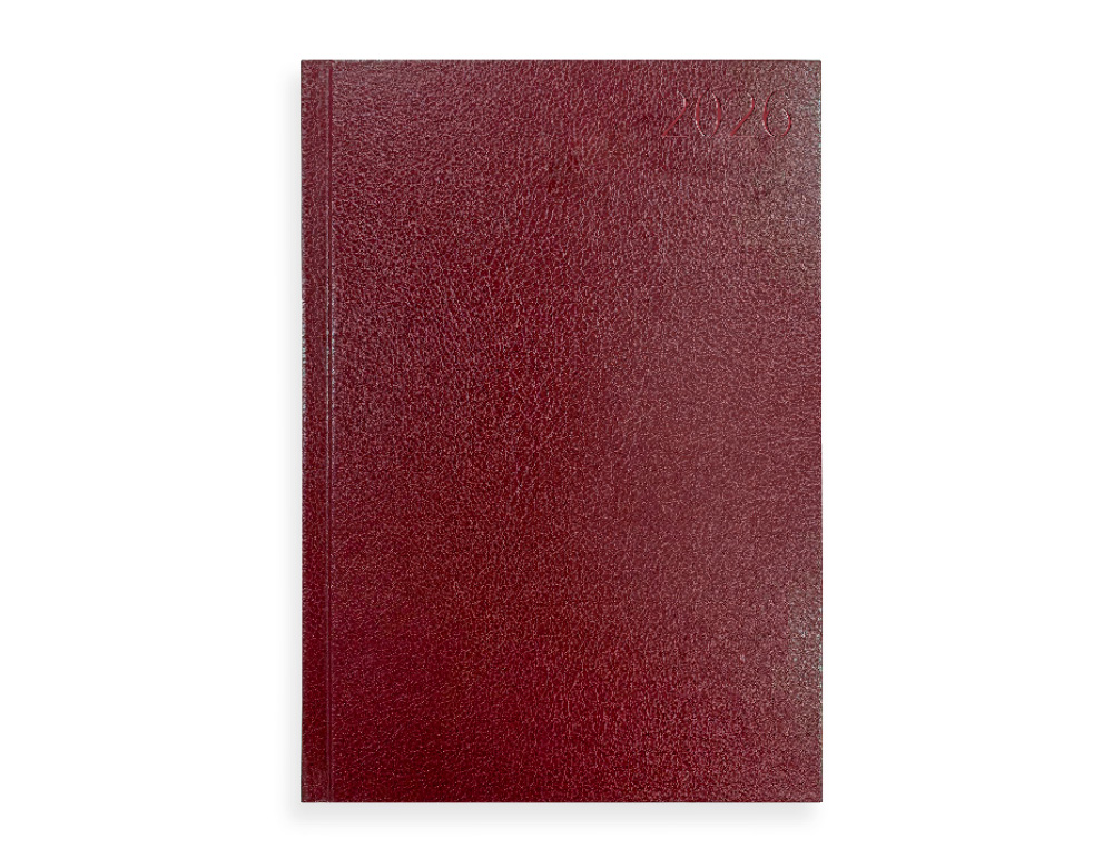 AGENDA ENCADERNADA LIDERPAPEL CORFU 15X21 2026 DIA PAGINA VERMELHO PAPEL 60 GR FSC IDIOMA PORTUGUES