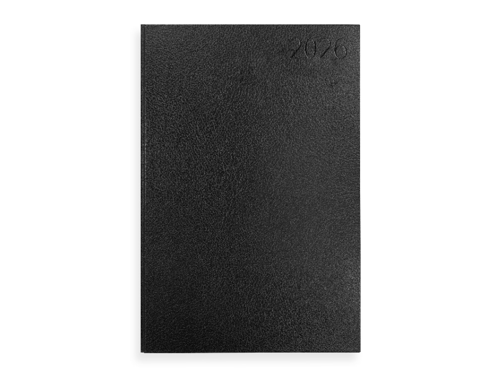 AGENDA ENCADERNADA LIDERPAPEL CORFU 15X21 2026 DIA PAGINA PRETO PAPEL 60 GR FSC IDIOMA PORTUGUES