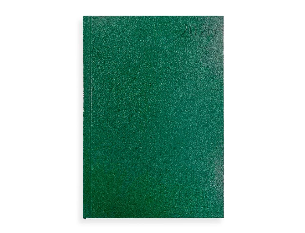 AGENDA ENCADERNADA LIDERPAPEL CORFU A6 2026 DIA PAGINA VERDE PAPEL 60 GR FSC