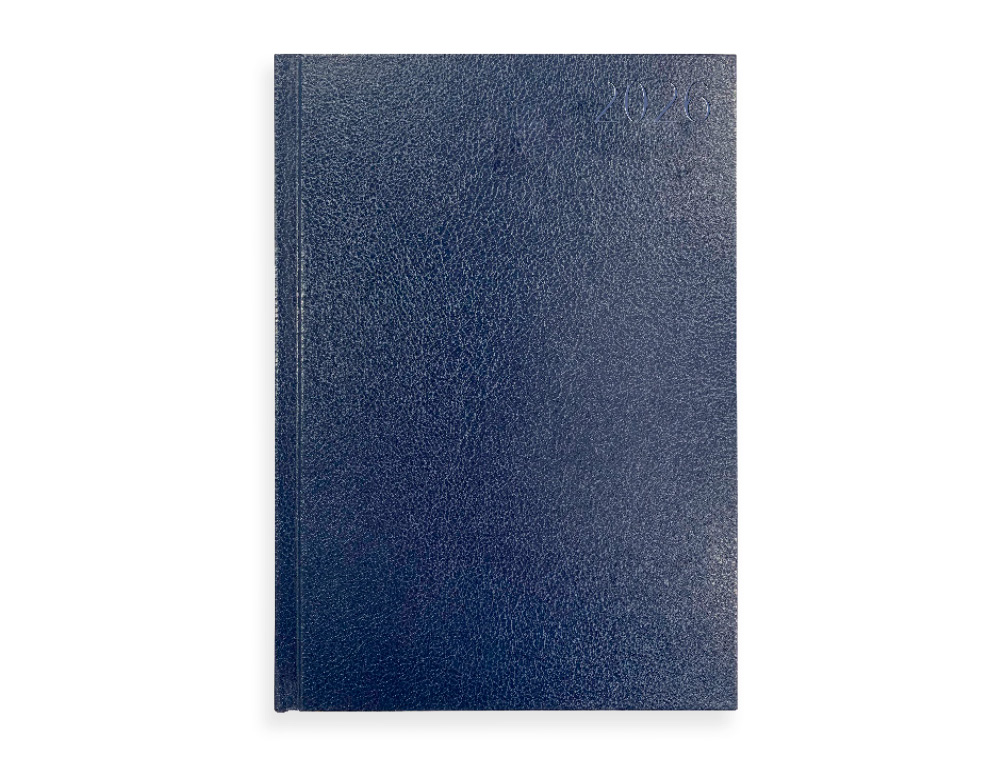 AGENDA ENCADERNADA LIDERPAPEL CORFU A4 2026 DIA PAGINA AZUL ESCURO PAPEL 60 GR FSC