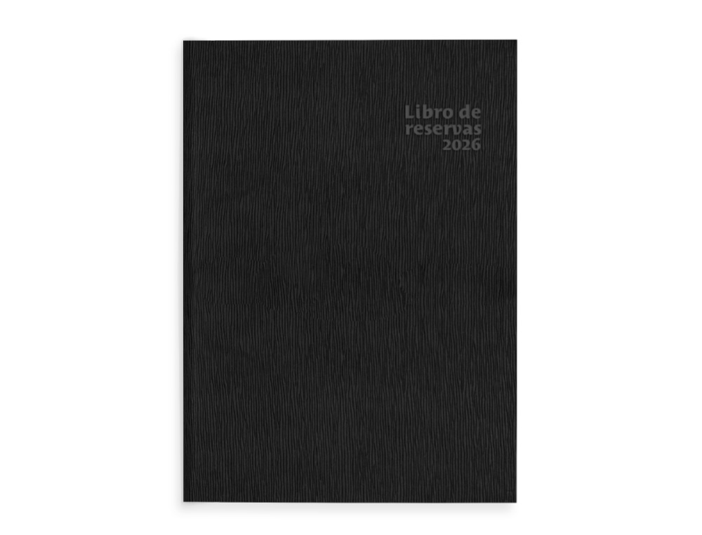 AGENDA ENCADERNADA LIDERPAPEL RESERVAS A4 2026 DIA PAGINA PRETO PAPEL 70 GR FSC