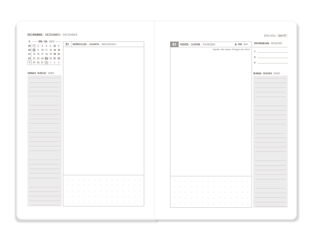 AGENDA ENCADERNADA ANTARTIK MY YEAR A5+ 2026 DIA PAGINA AZUL ESCURO PAPEL 80 GR FSC