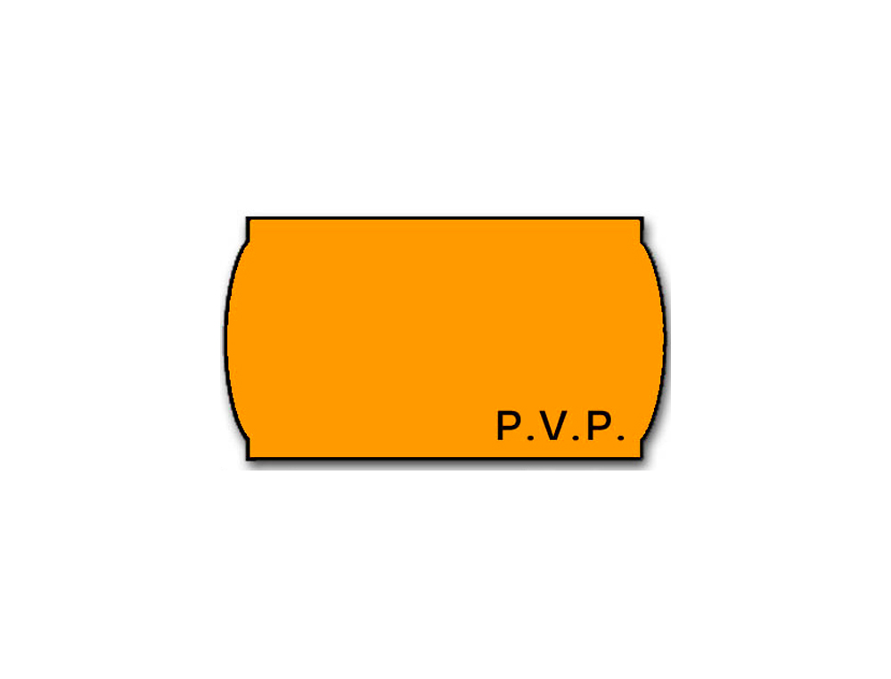 ROLO DE ETIQUETAS ADESIVAS METO ONDULADAS 26 X 16 MM PVP- LARANJA FLUORESCENTE ROLO 1200