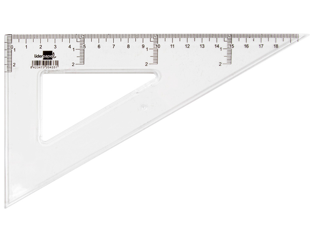 ESQUADRO LIDERPAPEL TRIANGULO PLASTICO 20 CM