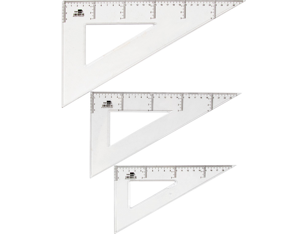 ESQUADRO LIDERPAPEL TRIANGULO PLASTICO 20 CM
