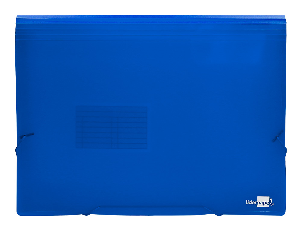PASTA CLASSIFICADORA COM FOLE LIDERPAPEL DIN A4 TRANSPARENTE 13 DEPARTAMENTOS AZUL