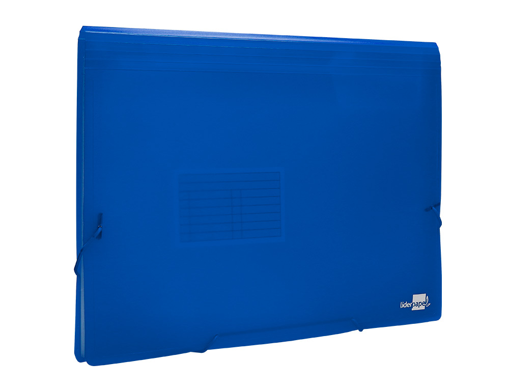 PASTA CLASSIFICADORA COM FOLE LIDERPAPEL DIN A4 TRANSPARENTE 13 DEPARTAMENTOS AZUL