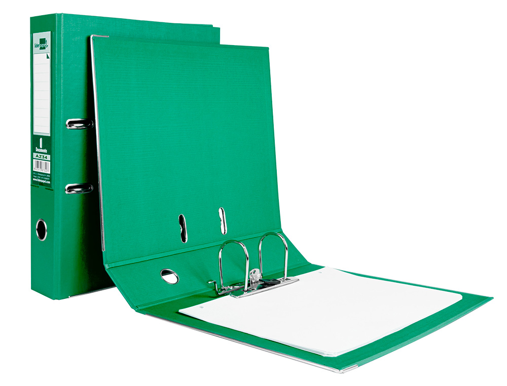 PASTA DE ARQUIVO DE ALAVANCA LIDERPAPEL DOCUMENTA PVC FOLIO LOMBADA 75 MM VERDE