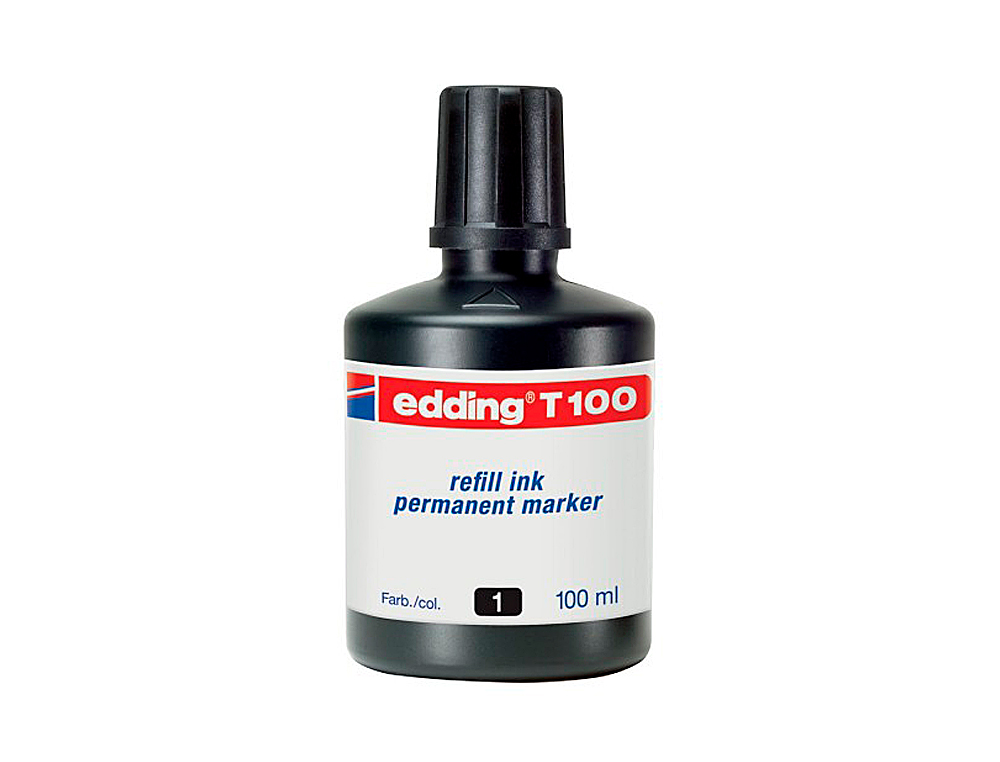 TINTA MARCADOR EDDING T-100 PRETO FRASCO DE 100 ML