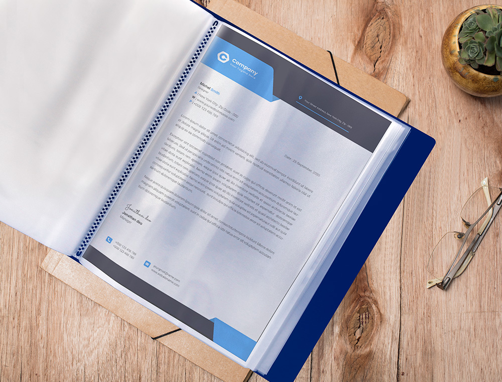CAPA CATALOGO LIDERPAPEL 40 BOLSAS DIN A4 AZUL