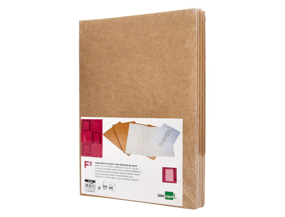 CLASSIFICADOR LIDERPAPEL KRAFT, TAM A4 315 X 235 MM COM BRANCO INTENSO