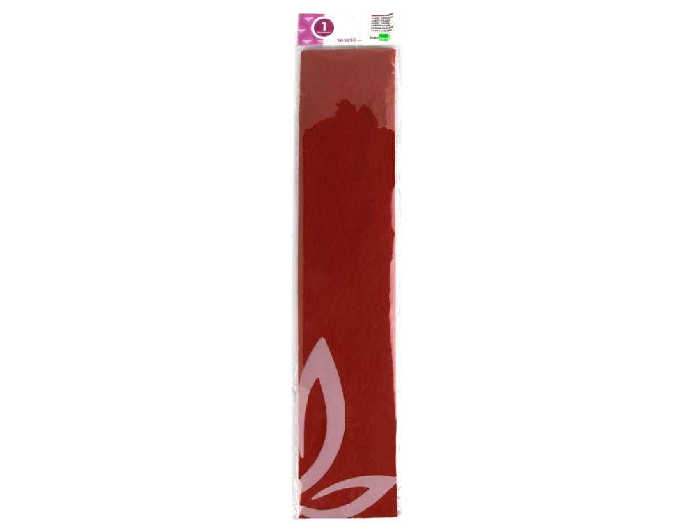 PAPEL CREPE EM CELOFANE LIDERPAPEL 50 CM X 2,5 M VERMELHO CLASSICO