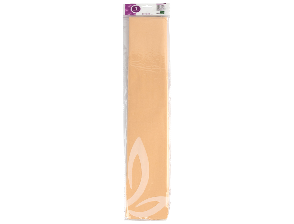 PAPEL CREPE EM CELOFANE LIDERPAPEL 50 CM X 2,5 M LARANJA CLARO CLASSICO