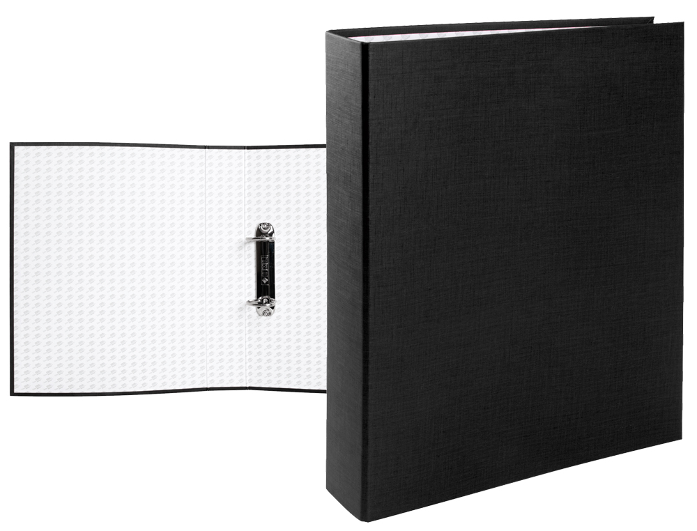 CAPA LIDERPAPEL 2 ANEIS 40 MM CARTAO FORRADO PAPER FOLIO PRETA